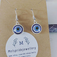 Evil eye earrings, evil eye jewelry, gifts for her, Turkish jewelry, casual earrings, blue earrings, bff gifts, birthday gifts, novelty gift