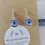 Evil eye earrings, evil eye jewelry, gifts for her, Turkish jewelry, casual earrings, blue earrings, bff gifts, birthday gifts, novelty gift