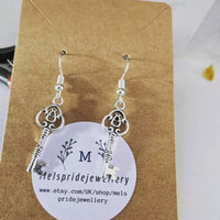 Celtic key earrings,