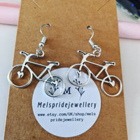 Bike earrings, sports gifts, cyclists gifts, bicycle gifts, bicycle jewellery, cycling earrings, novelty earrings, stocking stuffers