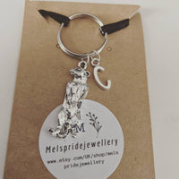 Meerkat keyring, meerkat lover gifts, meerkat keychain, initial keyring, animal keychain, animal lover gifts, sister gifts, birthday gifts