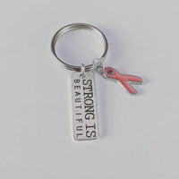 Cancer keyring, cancer jewellery, cancer survivor gifts, cancer awareness gifts, get well gift, illness gifts, friend gifts, chemo gifts