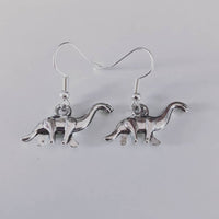 Dinosaur earrings, dinosaur jewelry, brontosaurus earrings, dino earrings, archeologist gifts, animal earrings, gift for her, dino accessory