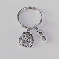 Guinea pig keyring, guinea pig gifts, guinea pig lovers, sister gifts, personalised gifts, initial keyring, animal gifts, animal keyring