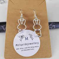 Rabbit earrings, rabbit jewellery, animal earrings, animal jewellery, gifts for her, bunny earrings, bunny jewellery, animal lover gifts