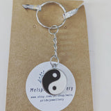 Ying Yang keyring, Ying Yang jewellery, Ying Yang gifts, friend gifts, sister gifts, bff gifts, yoga gifts, Buddhism, tai chi gifts,