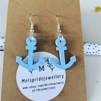 Anchor earrings, sailing earrings, anchor jewelry, nautical jewelry, nautical earrings, gifts for her, beach earrings, beach jewelry,