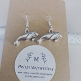 Manatee earrings, seal earrings, manatee jewelry, seal jewelry, beach gift, charm earrings, animal earrings, animal jewelry, gifts for her