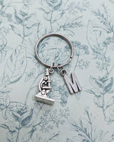 Microscope keyring, microscope gift, science gift, chemistry gift, graduation gifts, biology gifts, DNA keyring, science student gifts,