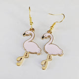 Flamingo earrings, flamingo jewellery, flamingo themed, flamingo lover gifts, flamingo fan, bird earrings, bird lover gifts, zoo keeper gift