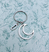 Celestial moon keychain personalised