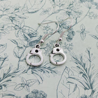 Handcuff earrings, alternative gifts, novelty gifts, police earrings, fandom earrings, retro jewellery, hen party gifts, hen party jewellery