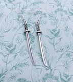 Katana sword earrings, katana jewellery, sword earrings, samurai earrings, charm earrings, statement earrings, samurai sword, secret santa,