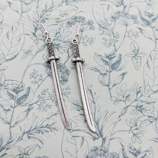 Katana sword earrings, katana jewellery, sword earrings, samurai earrings, charm earrings, statement earrings, samurai sword, secret santa,