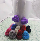 Hat earrings, statement earrings, quirky earrings, unique earrings, knit earrings, crafter gifts, knitter gifts, gifts for a crafter, unique