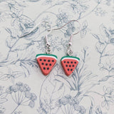 Watermelon earrings, fruit earrings, fruit jewellery, fruit lover gifts, vegan gifts, foodie gifts, cute earrings, small earrings, bff gifts