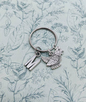 Chicken keyring personalised,