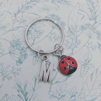 Ladybug keyring, personalised gifts, ladybug keychain, friend gift, insect keychain, ladybug lover gifts, bag charm, initial charm,