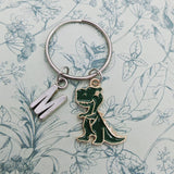 Dinosaur keyring, gifts for dinosaur lovers, dinosaur keychain, charm keyring, t-rex gifts, personalised gifts, dinosaur gifts, bff gifts,