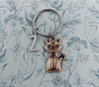 Cat keyring, cat lover gifts, cat keychain, cat accessories, charm keyring, animal keyring, animal lover gifts, personalised keyring,