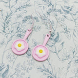 Fried egg earrings, egg jewellery, foodie gifts, quirky earrings, novelty earrings, cute earrings, pink earrings, breakfast, bff gifts