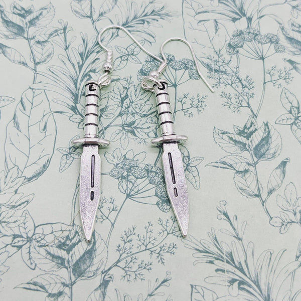 Dagger earrings, gothic earrings, gothic jewellery, gothic jewelry, gothic lovers, knife earrings, witch earrings, witch jewellery, bff gift