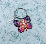 Butterfly keyring, butterfly keychain, butterfly lover gifts, birthday gifts, initial keyring, cute keychain, statement keyring, bff gifts,