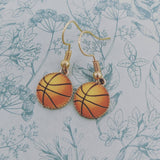 Basketball earrings, basketball jewelry, basketball player gifts, sports earrings, sports gifts, ball earrings, charm earrings, bff gifts,