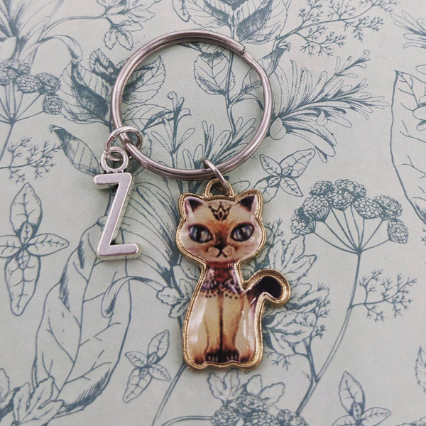 Cat keyring, cat lover gifts, cat keychain, cat accessories, charm keyring, animal keyring, animal lover gifts, personalised keyring,