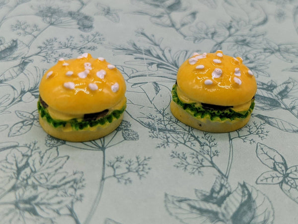 Hamburger earrings, food earrings, stud earrings, hamburger lover, novelty earrings, novelty jewellery, secret santa, foodie, food jewellery