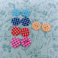 Button earrings, stud earrings, fun earrings, bright earrings, semestress gifts, novelty earrings, cowgirl earrings, girl jewelry, bff gifts