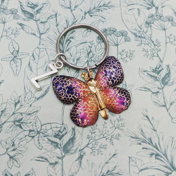 Butterfly keyring, butterfly keychain, butterfly lover gifts, birthday gifts, initial keyring, cute keychain, statement keyring, bff gifts,