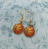 Basketball earrings, basketball jewelry, basketball player gifts, sports earrings, sports gifts, ball earrings, charm earrings, bff gifts,