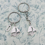 Boat keyring, boat keychain, boat lover gifts, boat gifts, dad gifts, dad keyring, sailor gifts, yacht keyring, sailing boat, initial gifts,