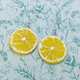 Lemon earrings, lemon jewelry, fruit earrings, fruit jewellery, fruit lovers, statement earrings, summer earrings, novelty earrings,