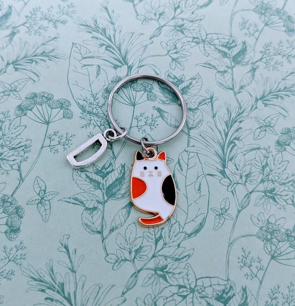 Cat keyring, cat keychain, ginger cat, cat lady gifts, personalised keyring, animal gifts, secret santa, animal keychain, mum gifts