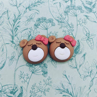 Bear earrings, bear jewellery, stud earrings, cute earrings, cute jewellery, animal earrings, novelty earrings, kawaii earrings, bff gifts,