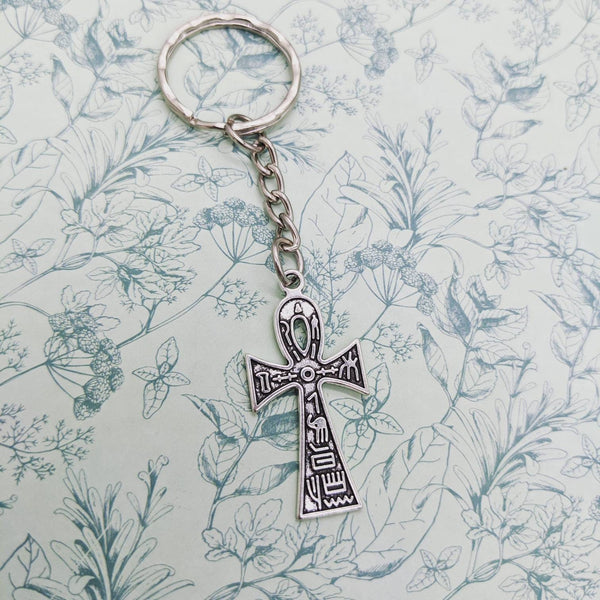 Egyptian ankh Keyring, history teacher gifts, initial keychain, ancient Egypt, Egyptian gifts, Egyptian symbol bag charm, Egyptian themed,