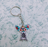 Skeleton dog keychain, day of the dead, skeleton jewelry, skeleton lover gifts, gothic keychain, gothic gifts, gothic themed, bff gifts,