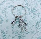 Astronaut keychain, space keychain, space gifts, spaceman keychain, astronaut gifts, initial keychain, personalised gifts, spaced themed,