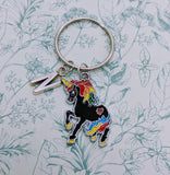 Unicorn keyring, unicorn inspired, unicorn themed, unicorn lover gifts, personalised keychain, fantasy jewelry, teen gifts, initial gifts,