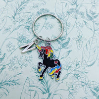 Unicorn keyring, unicorn inspired, unicorn themed, unicorn lover gifts, personalised keychain, fantasy jewelry, teen gifts, initial gifts,