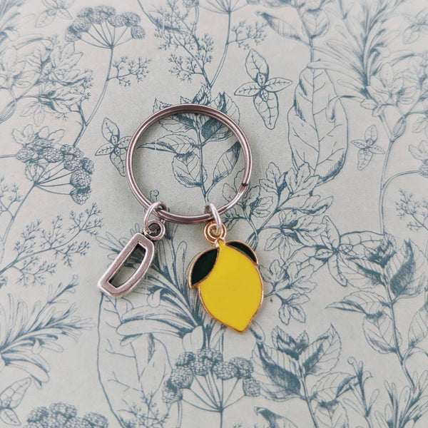 Lemon keychain, fruit Keyring, fruit lover gifts, fruit themed, vegan themed, vegan Keyring, personalised keyring, vegan inspired, bff gifts