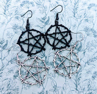 Pentagram earrings, pentagram jewellery, witch earrings, witch jewellery, witch lover gifts, gothic earrings, gothic jewellery, sister gifts