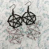 Pentagram earrings, pentagram jewellery, witch earrings, witch jewellery, witch lover gifts, gothic earrings, gothic jewellery, sister gifts