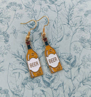 Beer earrings, beer lover gifts, love beer, novelty earrings, beer themed, beer jewellery, beer inspired, crafted beer, landlady gifts,