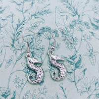 Sea horse earrings, nautical jewellery, marine biologist gifts, ocean life themed, ocean animals, sea horse jewelry, sea horse themed,