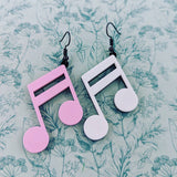 Music note earrings, statement earrings, kawaii jewelry, musician gifts, music themed, song writer gifts, music lover, fun earrings,