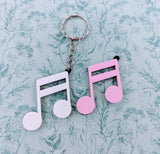 Music note keychain, music keyring, musician gifts, singer gifts, music inspired, music themed, keychain for singer, Keyring for song writer