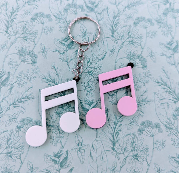 Music note keychain, music keyring, musician gifts, singer gifts, music inspired, music themed, keychain for singer, Keyring for song writer